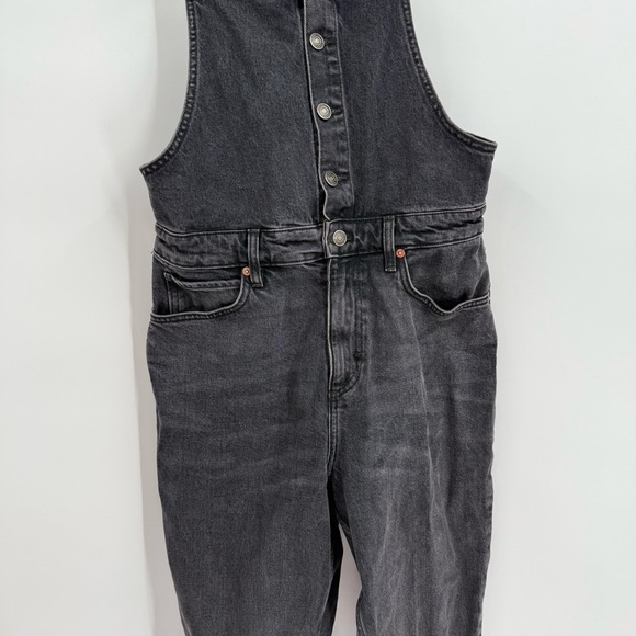 Free People/ We The Free Women's Black Shelby Button-Up Denim Overalls Size 30 - Picture 7 of 14